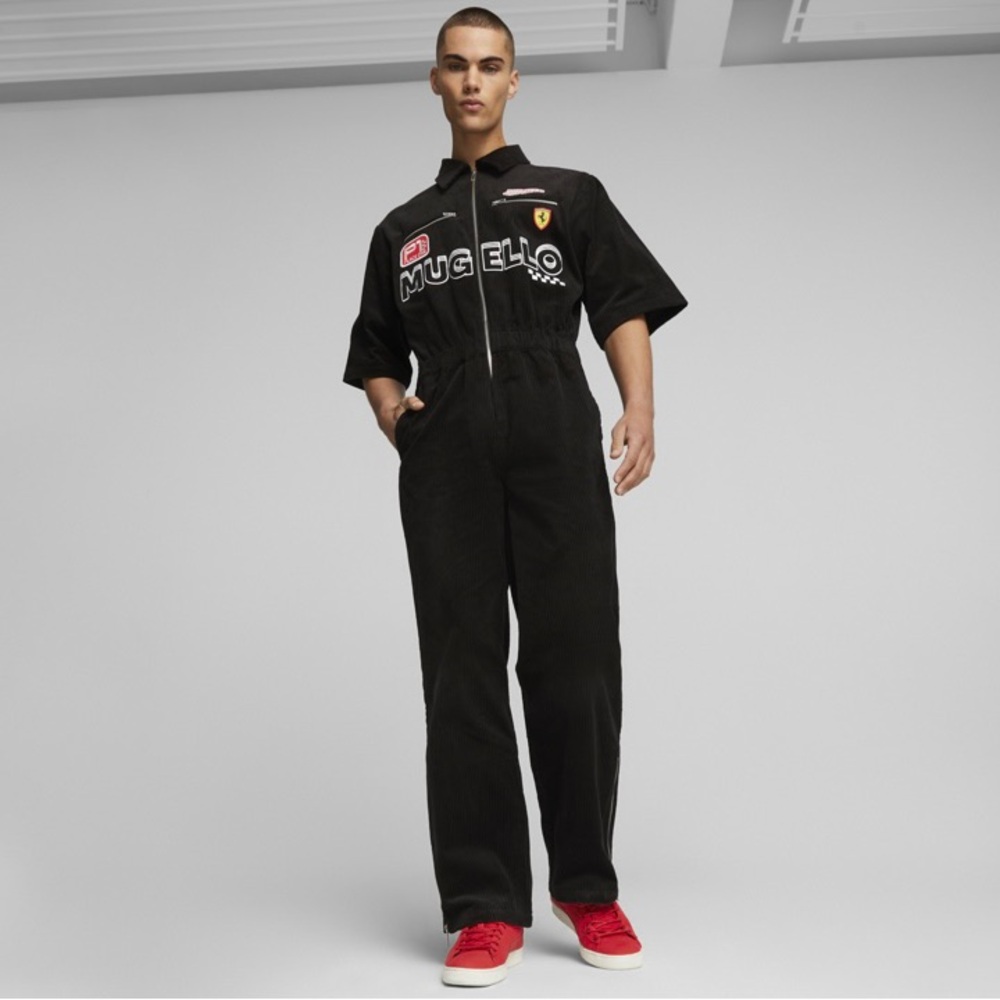 NWT $160 Puma x Ferrari Men’s Size XL Black Corduroy Race GC Race Suit